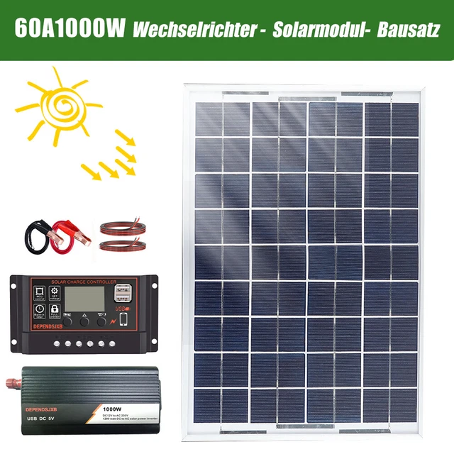 1000W SOLAR SYSTEM complete package solar panel inverter kit solar ...