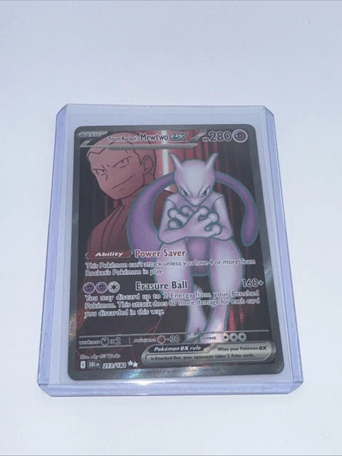 POKÉMON TCG DESTINED Rivals Team Rockets Mewtwo EX Full Art Card 213/ ...