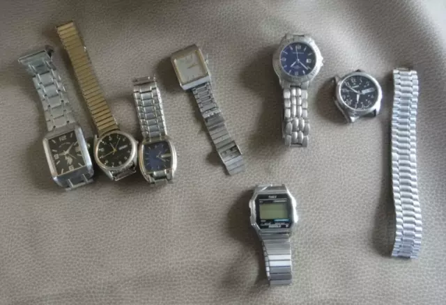 Mens Watch Lot of 7  - Watches For Parts or Crafts  - Mostly Vintage Designer