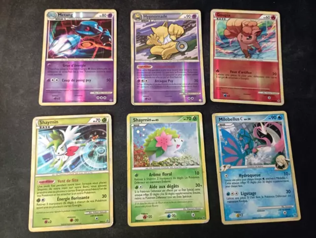 Lot 6 Cartes Pokémon Holo et Reverse - Bloc Platine et HGSS - FR