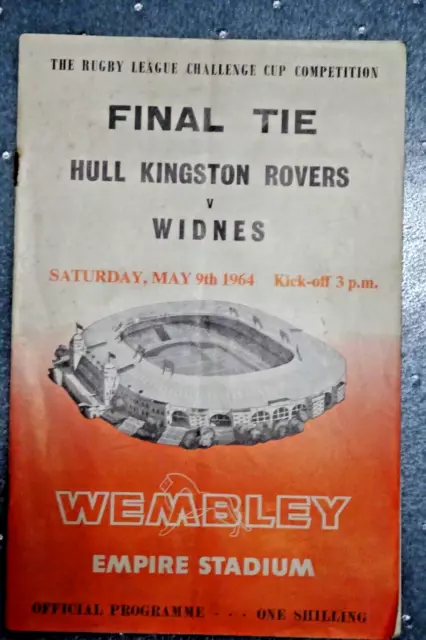 1964  RUGBY LEAGUE CUP FINAL    HULL KINGSTON ROVERS v WIDNES     Programme