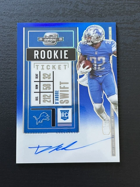 2020 Panini Contenders Optic Ticket RPS Blue /75 D'Andre Swift Rookie Auto RC