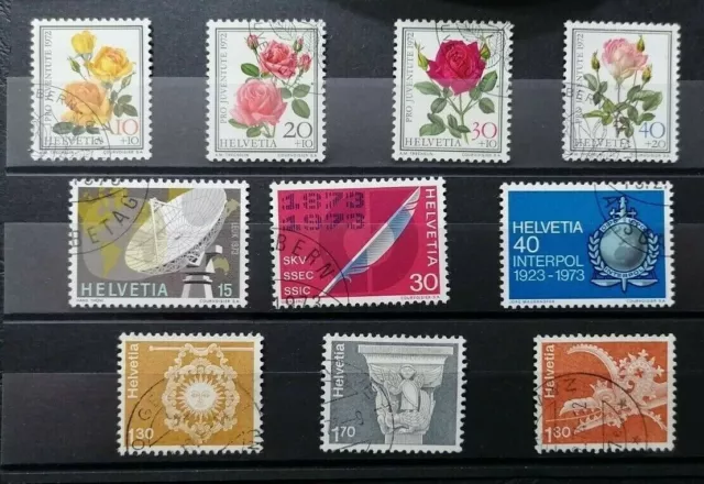 SUIZA 1972 - 73 Sellos LOTE DE 3 JUEGO USADO