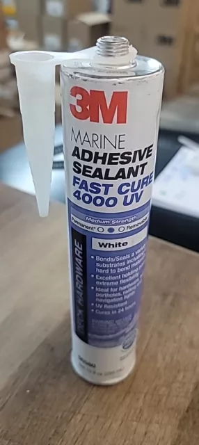 3M  Marine Adhesive Sealant 4000 UV Fast Cure 06580 WHITE 10 Oz Deck & Hardware