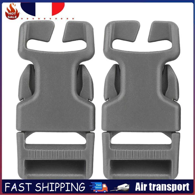2pcs Molle Webbing Buckle Surface Mount Attachment Airsoft Vest Buckles (Grey)