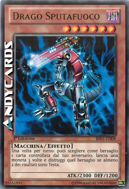 DRAGO SPUTAFUOCO • (Blowback Dragon) • Rara Nera • BP01 IT008 • 1Ed • Yugioh!