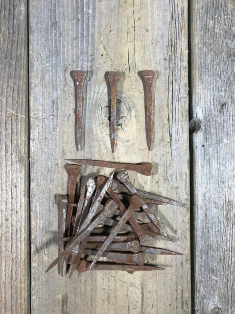 Vintage lot of square cut iron nails, Everything pictured included.