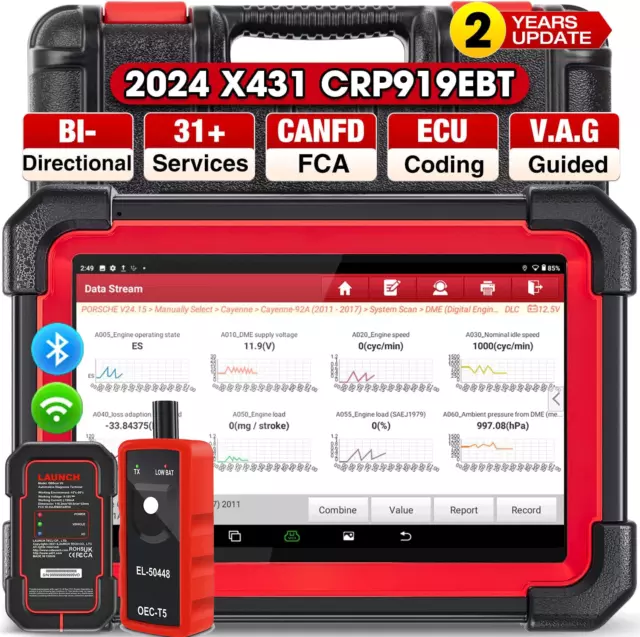 LAUNCH CRP919E BT PRO Elite Car Bidirectional Diagnostic Scanner Tool Key Coding