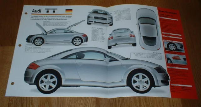 ★★1999 Audi Tt Quattro Spec Sheet Brochure Photo Poster Print Info 98 99 00 01★★