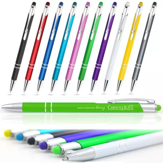 25 Stück Metallkugelschreiber Touch Pen individueller Gravur Werbung  TOP