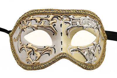 Mask from Venice Colombine Night and Day Yellow For Fancy Dress 1336 V75