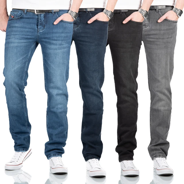 Produktbild von A. Salvarini Herren Jeans Regular/Slim Fit – Stretch Denim, 98% Baumwolle, Viele Farben & Größen (W29-W38)