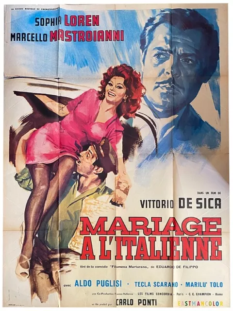 Affiche Pliée 120x160cm MARIAGE À L'ITALIENNE (MATRIMONIO ALL'ITALIANA) 1964 #