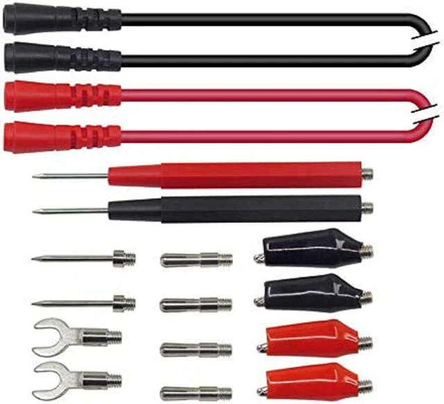 Sonde Multimètre Testeur Silicone électricien Cordon Mesure Pinces Crocodile vis