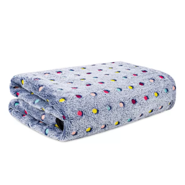 Pet Cat Dog Puppy Blanket Soft Plush Dot Print Warm Cosy Velvet Mat Bed Throw