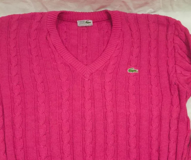 PULL LACOSTE Homme Vintage Coton Taille Xxl tiquette Xl Vgc