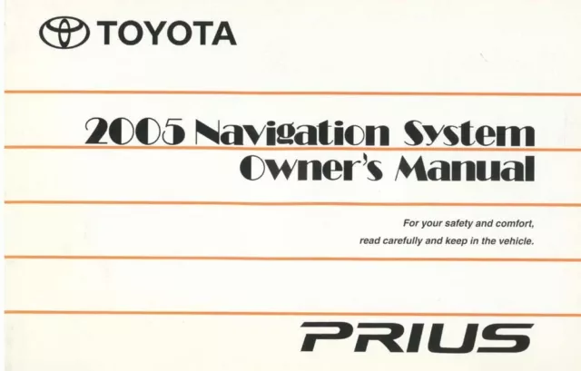 2005 Toyota Prius Navigation System Owners Manual