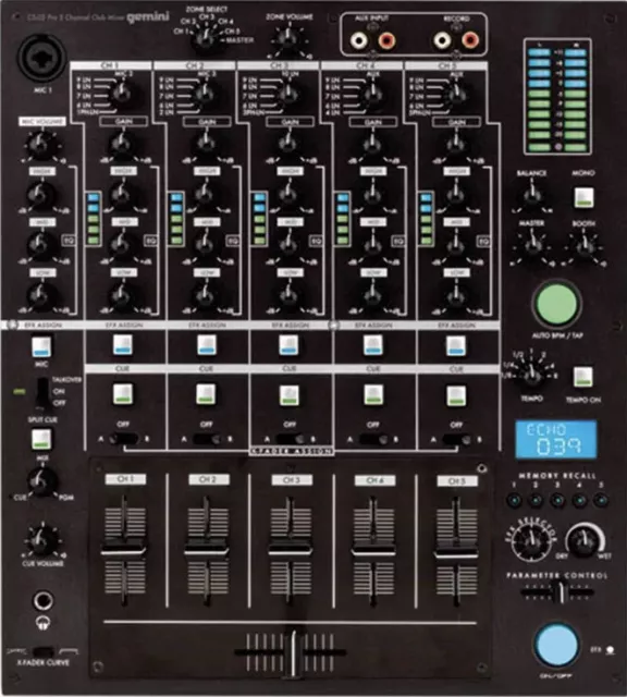 Gemini CS-02 5 Channel DJ Mixer with Effects