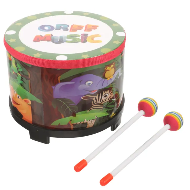 Bass Drum Wood Baby Floor Tom with Stick Musical Educational Toy Instrument