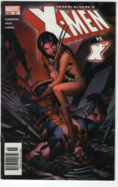 Uncanny Xmen 451 Marvel Comics 2004 Newsstand Variant Laura Kinney X23 Vs X-Men