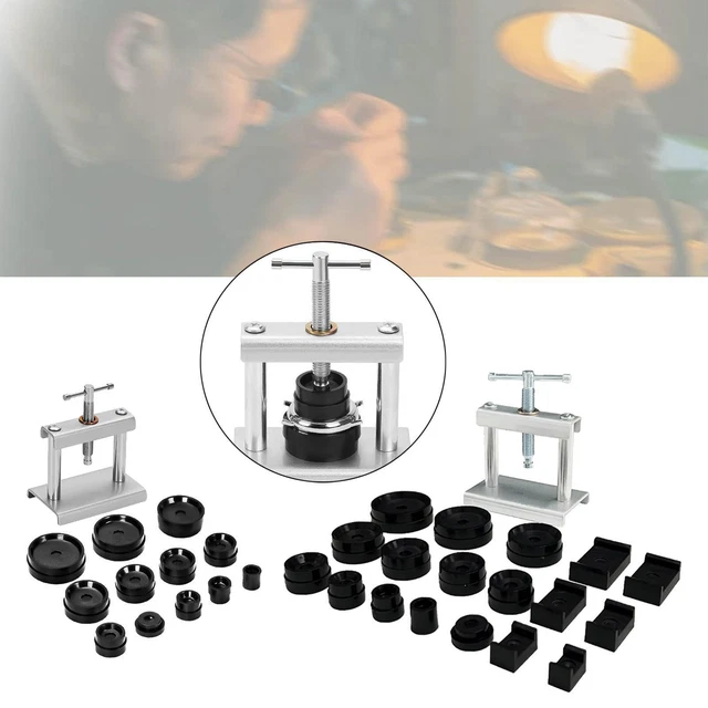 Lot De 23 Outils De Presse Pour Montres - Presse à Couvercle Avec 18 Plaques Et Inserts Plastique