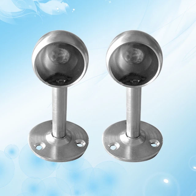 2 Set Supports De Rideaux Suspendus D'extrémité Tige Ovales