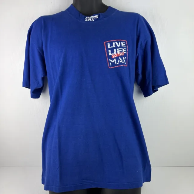 Vintage Pepsi Max Graphic Single Stitch T-Shirt Mens XL Blue/White 54/73