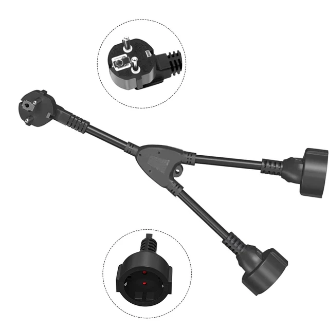 Par de cables de extensión accesorios de cable de alimentación 16A/250V contacto protector