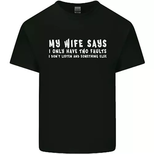 My Wife Says Divertente Sarcastico Marito Couple Uomo Cotone T-Shirt