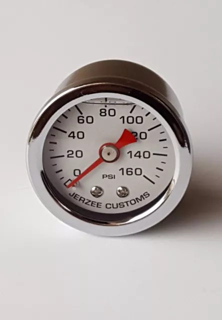 Liquid Filled Pressure Gauge 0-160 psi - WHITE dial