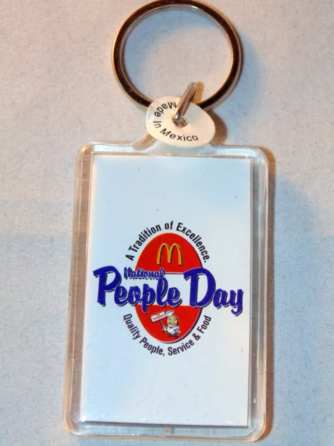 McDonalds National People Day Key Chain Plastic Key Ring Advertising Collectible