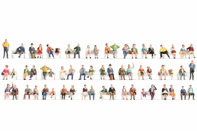 Noch 16071 1/87 Ho Personnages Lot 60 Figurines Gens Assis Pack Economique H0
