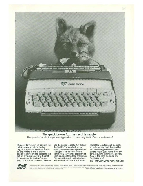 1964 SCM PRINT AD Smith Corona Portables Typewriter