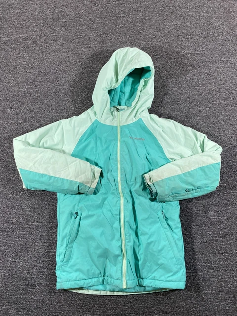 Columbia Jacket Youth Boys Size Large Blue Full Zip Hooded Outdoor Parka Coat
