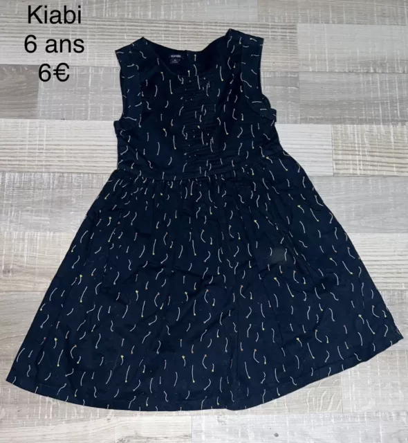 Kiabi 6 ans fille : Robe Bleu Marine Été TBE