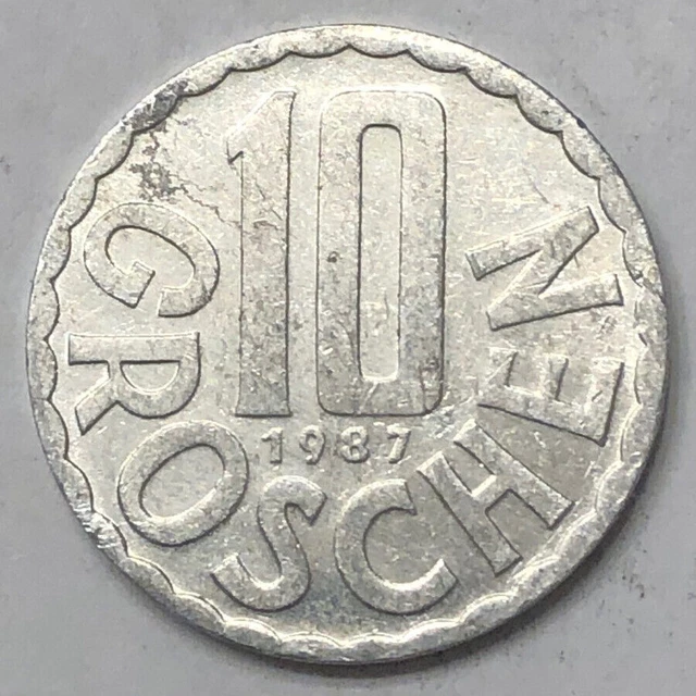1987  Austria - 10 Groschen Coin