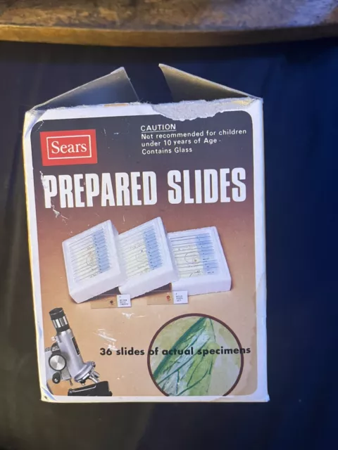 Vintage SEARS 36 Prepared Microscope Slides - NIB