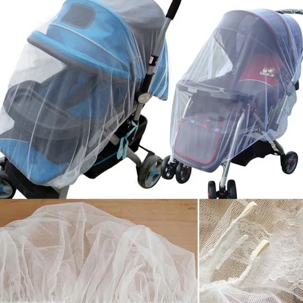 2PC Universal Baby Stroller Mosquito Insect Net Cover Fit Pram Bassinet Car Seat