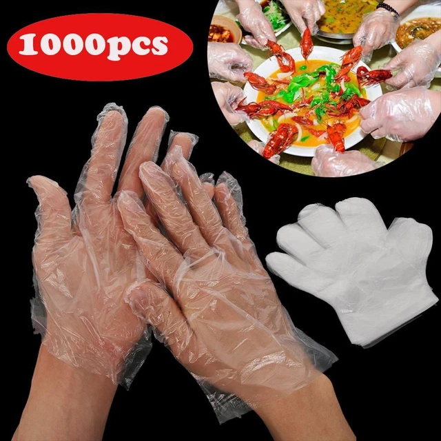 Guanti disponibili plastica trasparente evitare il contatto diretto evitare cibo