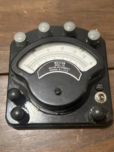 Weston Amperes DC Meter. Model 281 MW3H2 Untested