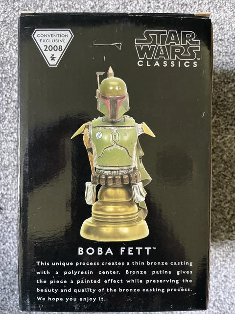 2008 Star Wars BOBA FETT Bronze Plated Collectible Bust #673/1000 Convention Exc 2