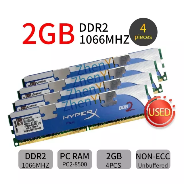 Kingston HyperX 8GB 4x 2GB KHX8500D2/2G PC2-8500 DDR2 1066MHz Desktop Memory BT