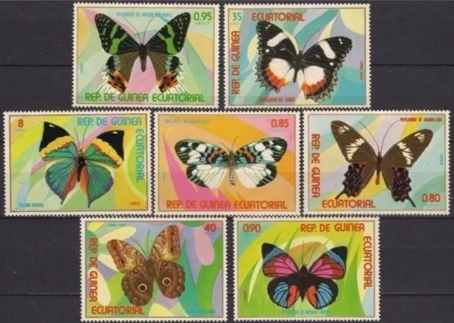 Equatorial Guinea 1976 Butterflies Insects Nature 7v set MNH
