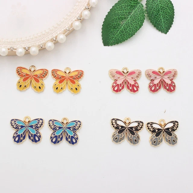 Emaille Schmetterlings-Charme DIY Schmuck Anhänger Neu Halskette Anhänger