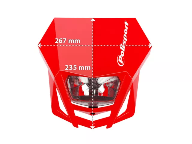 Faro Maschera Rosso Polisport Lmx per Yamaha Derbi Sachs Husaberg Kreidler Hm 2