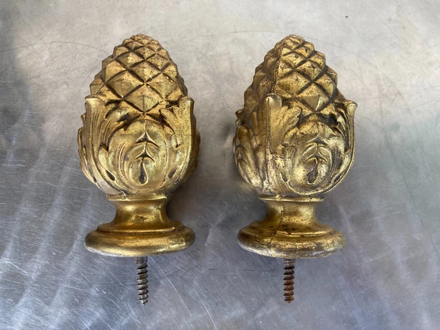 Embase De Tringle à Rideaux Décorative Dorée - Lot De 2, Pour Tringle De 28 Mm De Diamètre, Design Rétro élégant