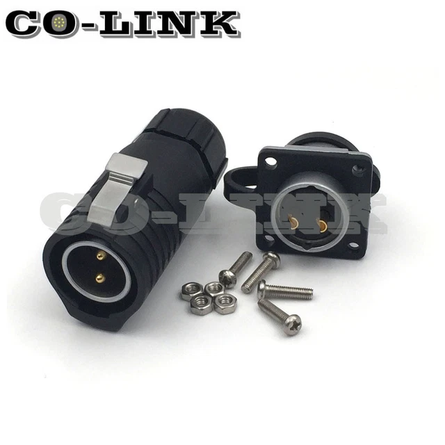 HangTon - Connecteur Étanche HE21 2 Broches IP68 - Pour Équipement Extérieur, Solaire Et Marin - 500V/30A