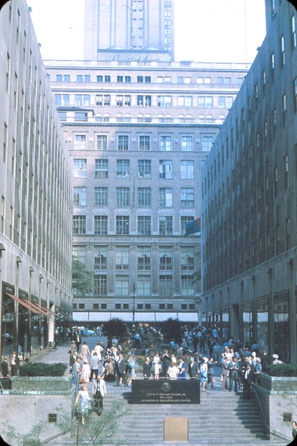 ONYC Original Slide - 1960s New York City Downtown Rockefeller Plaza #7