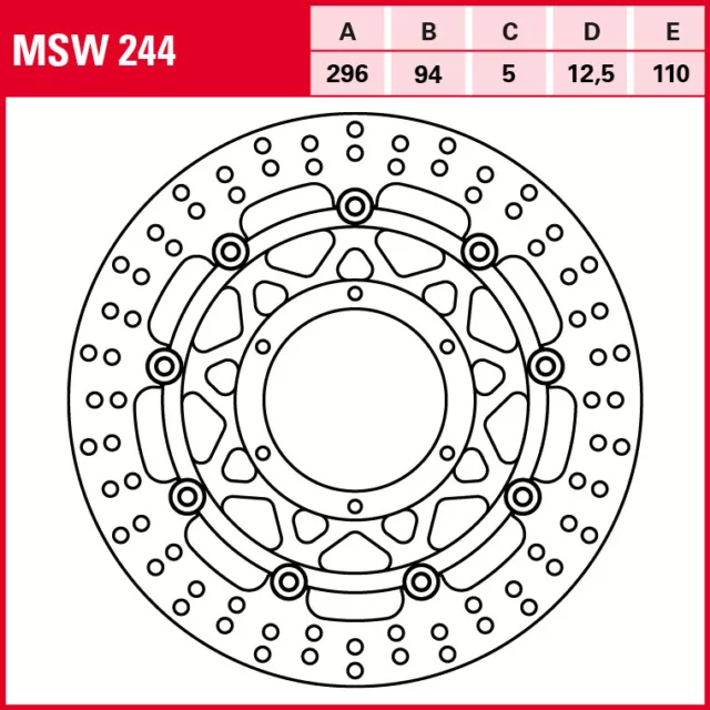 TRW Bremsscheibe Allround schwimmend MSW244 CB900F Hornet SC48