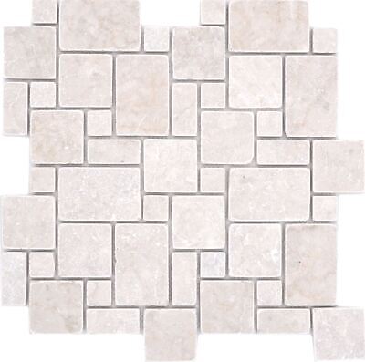 Azulejos de mosaico de piedra natural mármol beige mate pared suelo cocina baño WC 40-FP41_b